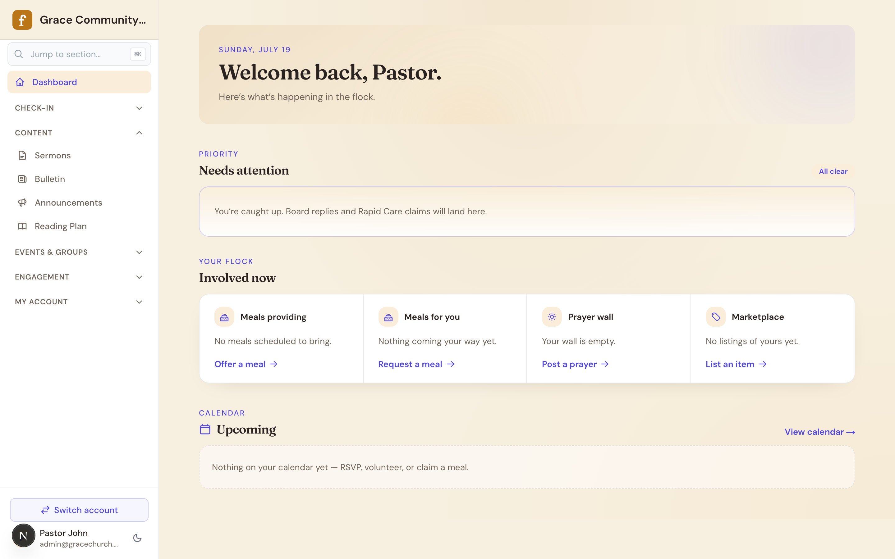 Giving funds configuration in admin
