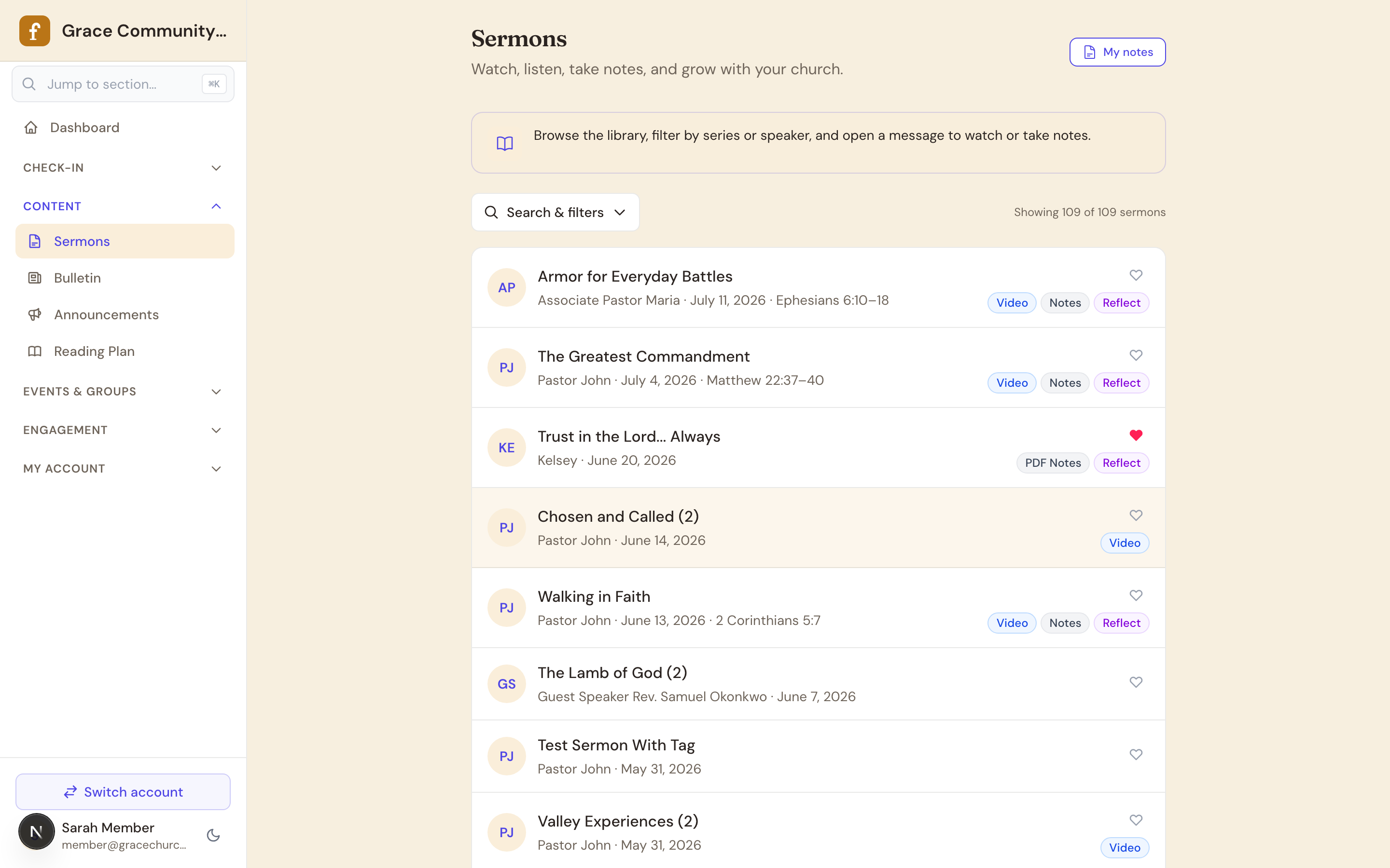 FlockTable member sermon library